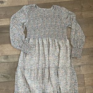 Smocked Top Floral Midi Dress